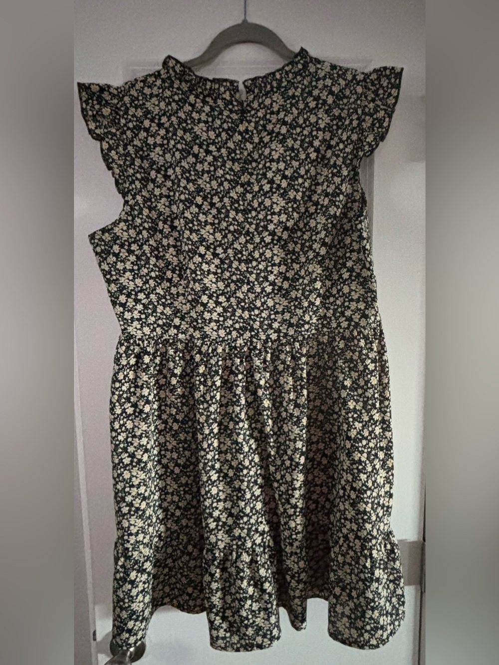 Cupshe Black Mini Dress with Cream Floral Print